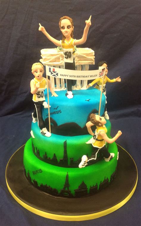 You can write name on this cake to make their birthday special. Marathon runners cake | Projekty do wypróbowania w 2019 | Pizze