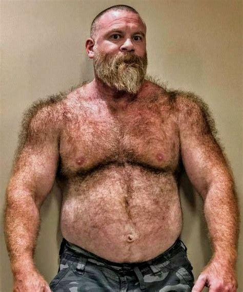 handsome bearded men with hairy muscle