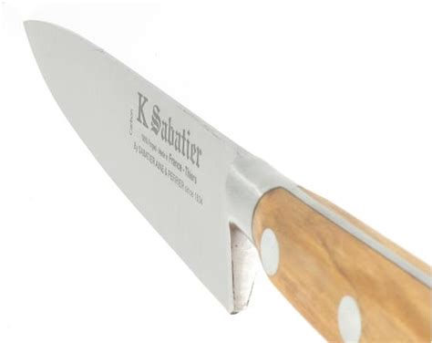 Cooking Knife 6 In Carbon Steel Olive Wood Handle Professional