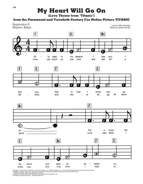 Celine Dion My Heart Will Go On Sheet Music Easy Piano In Eb Major Download Print Sku