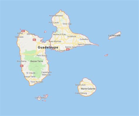 Carte de la Guadeloupe Carte du département et de la région