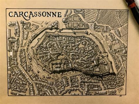 Drew This Map Of Carcassonne Never Been To Fr But Its Right At The Top Of My Bucket List