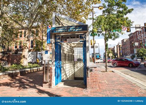 Philadelphia Subway Entrance Editorial Stock Photo Image Of Sidewalk