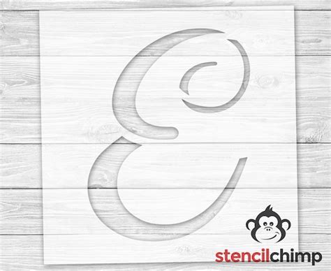 Stencil Letter E Stencil For Sign Script Stencil Monogram Etsy