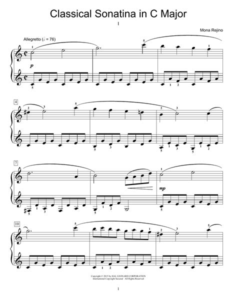 Classical Sonatina In C Major Sheet Music Direct