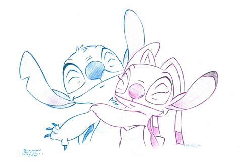 Lilo and stitch baby experiments adopts 3/4 open. Stitch Et Angel Coloriage | Stitch and angel drawing ...