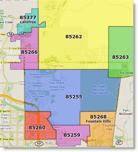 Scottsdale Arizona New Zip Code Map Arizona Real Estate Notebook