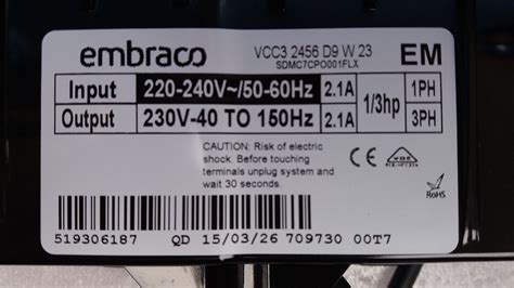 1pcs New Embraco Refrigerator Inverter Vcc3 2456 A1 W 23 Vcc3 2456 91