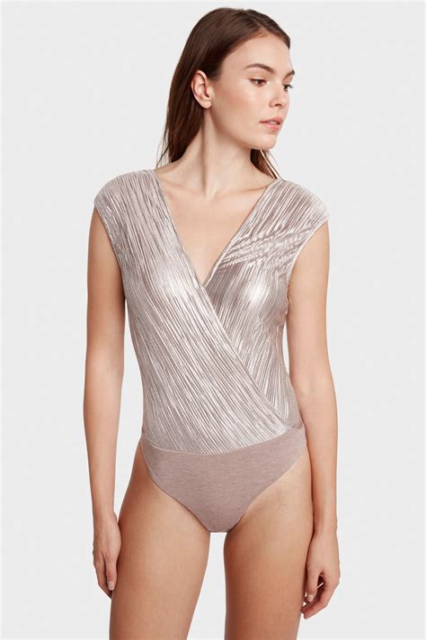 Pin By WILLOW On Bodysuits Accentuate Your Curves Metallic Bodysuit
