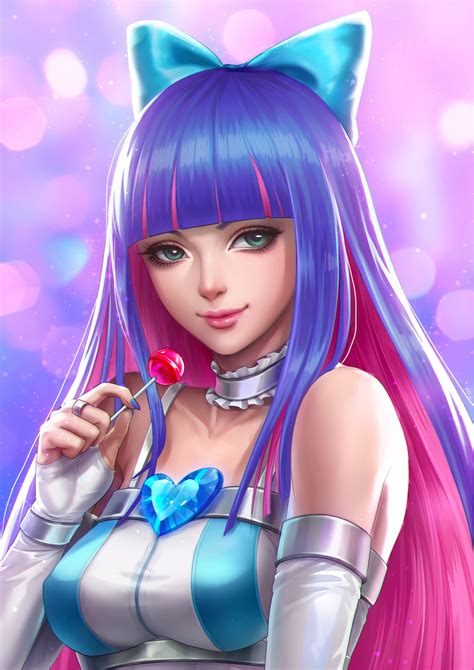 4529356 Green Eyes Lollipop Anime Pink Hair Blue
