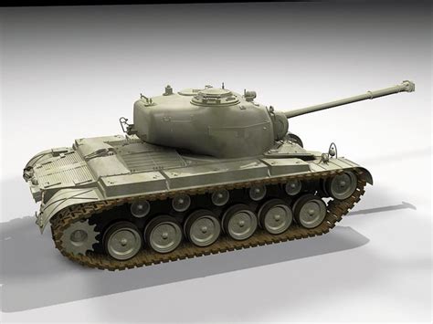 M26 Pershing Tank 3d Model 3ds Max Files Free Download Modeling 49217
