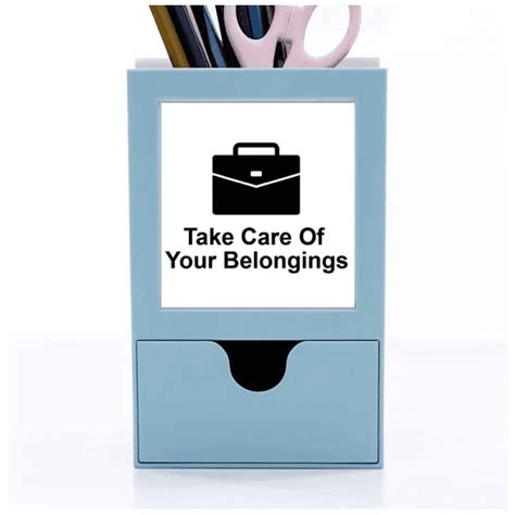 Care聽your聽belongings Black Symbol Desk Supplies Organizer Pen Holder