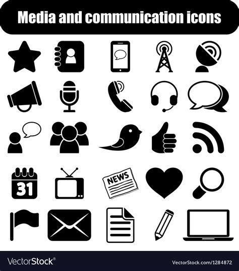 Media And Communication Icons Royalty Free Vector Image