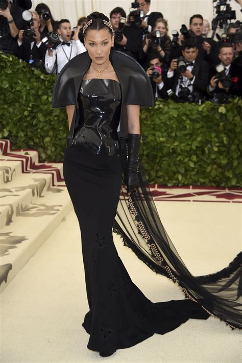 Bella Hadid Met Gala 2018: wearing Chrome Hearts black dress on the red