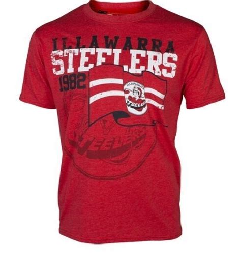 Illawarra Steelers Arlnrl Retro Heritage Flag Print T Shirt Size S 5xl