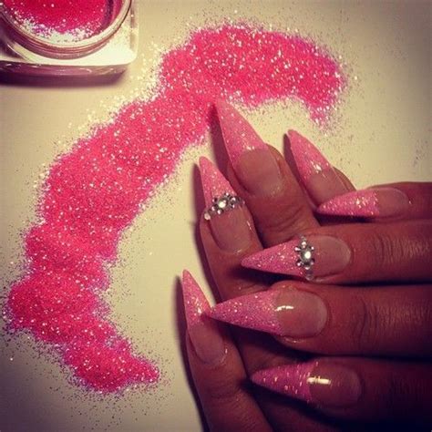 Nails Pink And Glitter Afbeelding Pink Nails Trendy Nails Pink