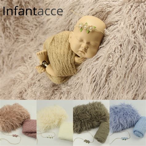 Newborn Photography Props Blanket Backdrops Background Faux Fur Baby