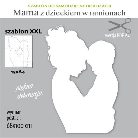 Szablon Mama Z Dzieckiem W Ramionach Dekoracja Xxl Mały Artysta