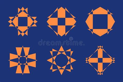 Different Abstract Geometric Design Element Set Vector Illustration