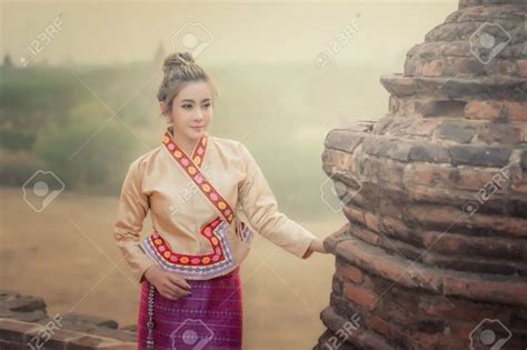 Beautiful Girl In Myanmar Traditional Costume Identity Culture Of