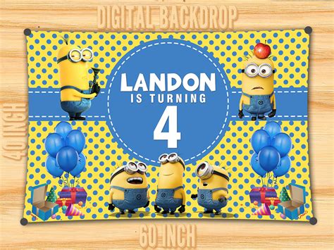 Minions Backdrop Minions Birthday Backdrop Digital File Etsy