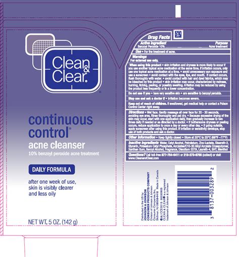 Buy Benzoyl Peroxide Clean And Clear Continuous Control Acne Cleanser