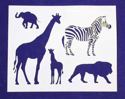 Safari Animals Stencil Set 8 X 10 Stencil 14 Etsy