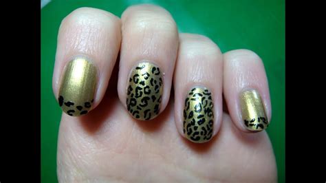 Decoración blanco y negro para tus uñas. UÑAS de Leopardo en DORADO y NEGRO!! // Black nd Gold Leopard Print ♥ - Bel1504 - YouTube