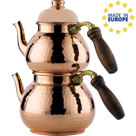 Handmade Copper Turkish Tea Pots Hammered Samovar Style Vintage Tea