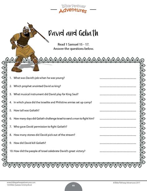 Free Printable David And Goliath Worksheets Printable Word Searches