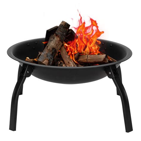 22in Fire Pit Bowl Wood Burning Portable Folding Steel Outdoor Camping