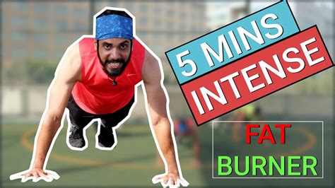 5 Minutes Intense Fat Burning Workout At Home No Equipment Hiit With