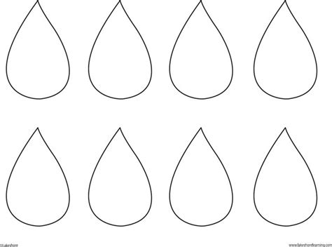 Free Raindrop Template 1 PDF 1 Page S Free Printable Crafts