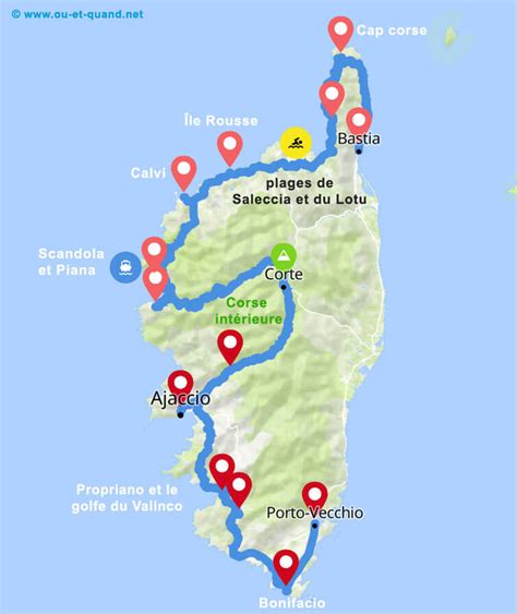 56 Lieux à Visiter En Corse Que Voir Que Faire Carte Touristique
