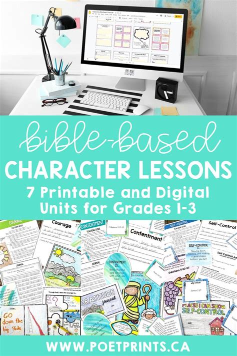 Bible Lessons, Character Education, Digital and Printable | Character
