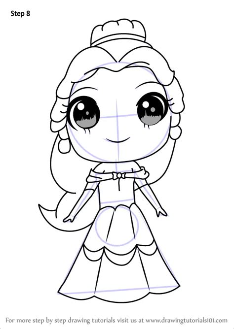 How To Draw Cute Baby Chibi Belle From Beauty And The