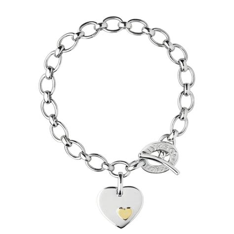 Heart Disc Charm Bracelet Silver In 2021 Sterling Silver Charm