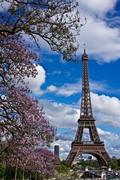 Paris S Eiffel Tower In The Spring Stock Image Image Of Travel