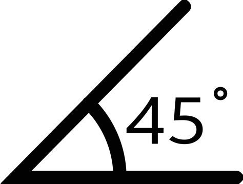 45 Degree Angle Icon On White Background Angle Measurement Sign Angle Symbol Flat Style