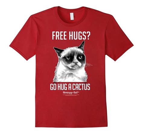 Grumpy Cat Free Hugs Go Hug A Cactus Graphic T Shirt Azp Anzpets