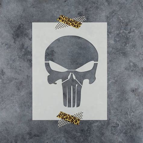 Punisher Skull Stencil Reusable Diy Craft Stencils Of A
