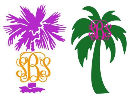 Download Monogram Palm Tree Decal - Many Colors / Many Sizes | Silhouette fonts, Cricut projects vinyl ...