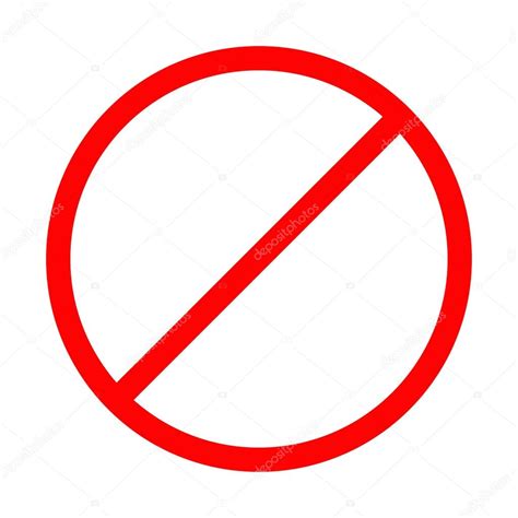 Prohibition No Symbol Red Round Stop Sign Template Isolated Flat