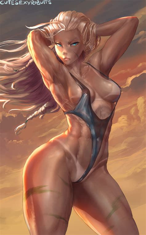 Rule 34 Armpits Arms Up Blonde Hair Breasts Cammy White Cleavage