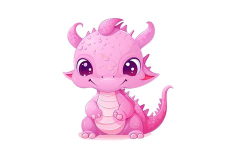 Cute Pink Dragon Grafik Von Gornidesign · Creative Fabrica