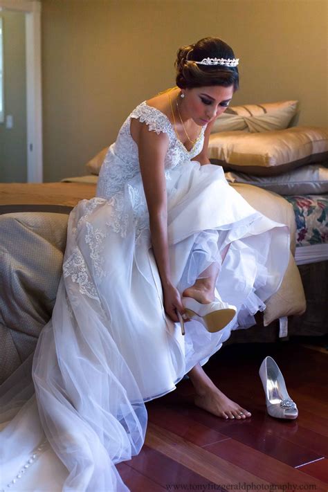 Bride Getting Dressed Wedding Dresses Lace Formal Dresses Get Dressed Put On Wedding Sneaker