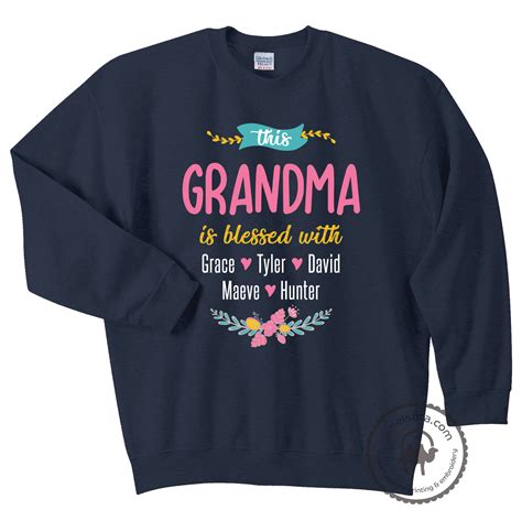 Grandma Hoodie Grandma Hoodie With Grandkids Names Grandma Sweatshirt