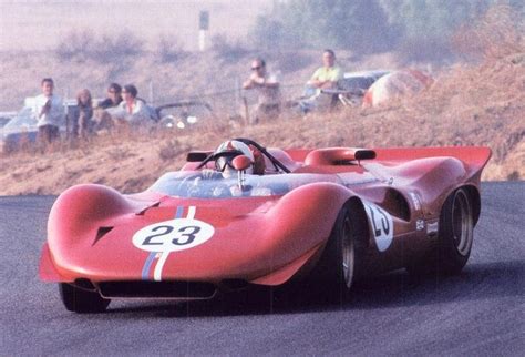 1967 Can Am At Riverside Chris Amon Slides The Beauty Ferrari 350 Can