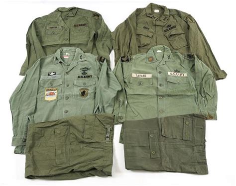 For Auction Vietnam War Us Army Jungle Fatigue Uniform Lot 54726 On