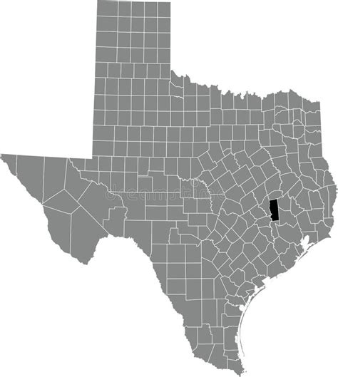 Location Map Of The Grimes County Of Texas Usa Stock Vector